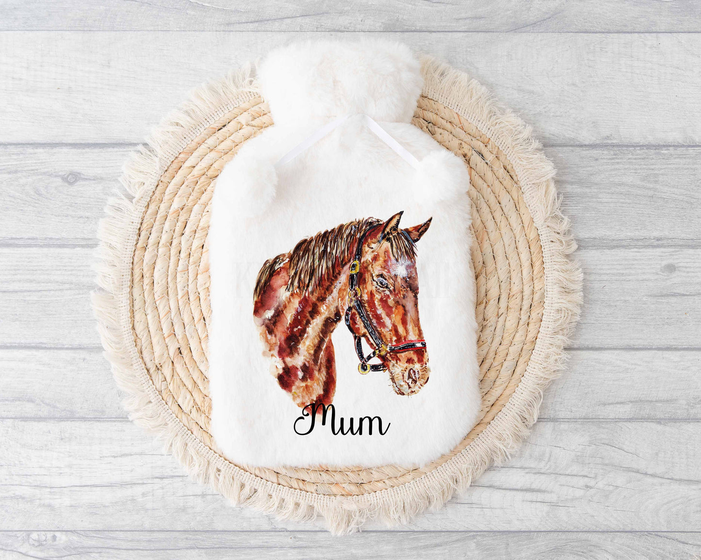 Horse Hot Water Bottle, Gift For Horse Lover, Personalised Horse Hot Water Bottle