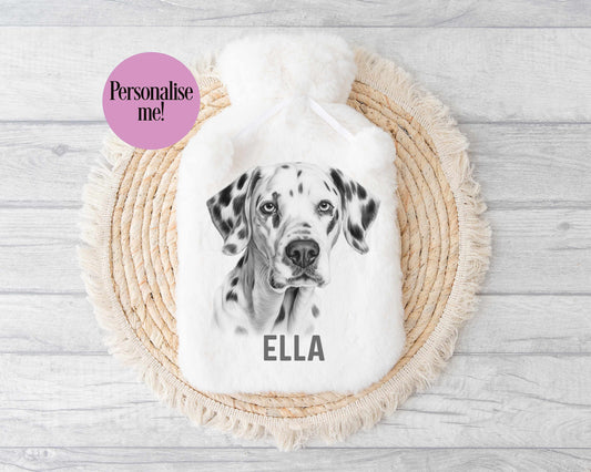 Dalmation Hot Water Bottle, Personalised Dalmation Gifts, Dalmation Owner Gift, Christmas Gifts