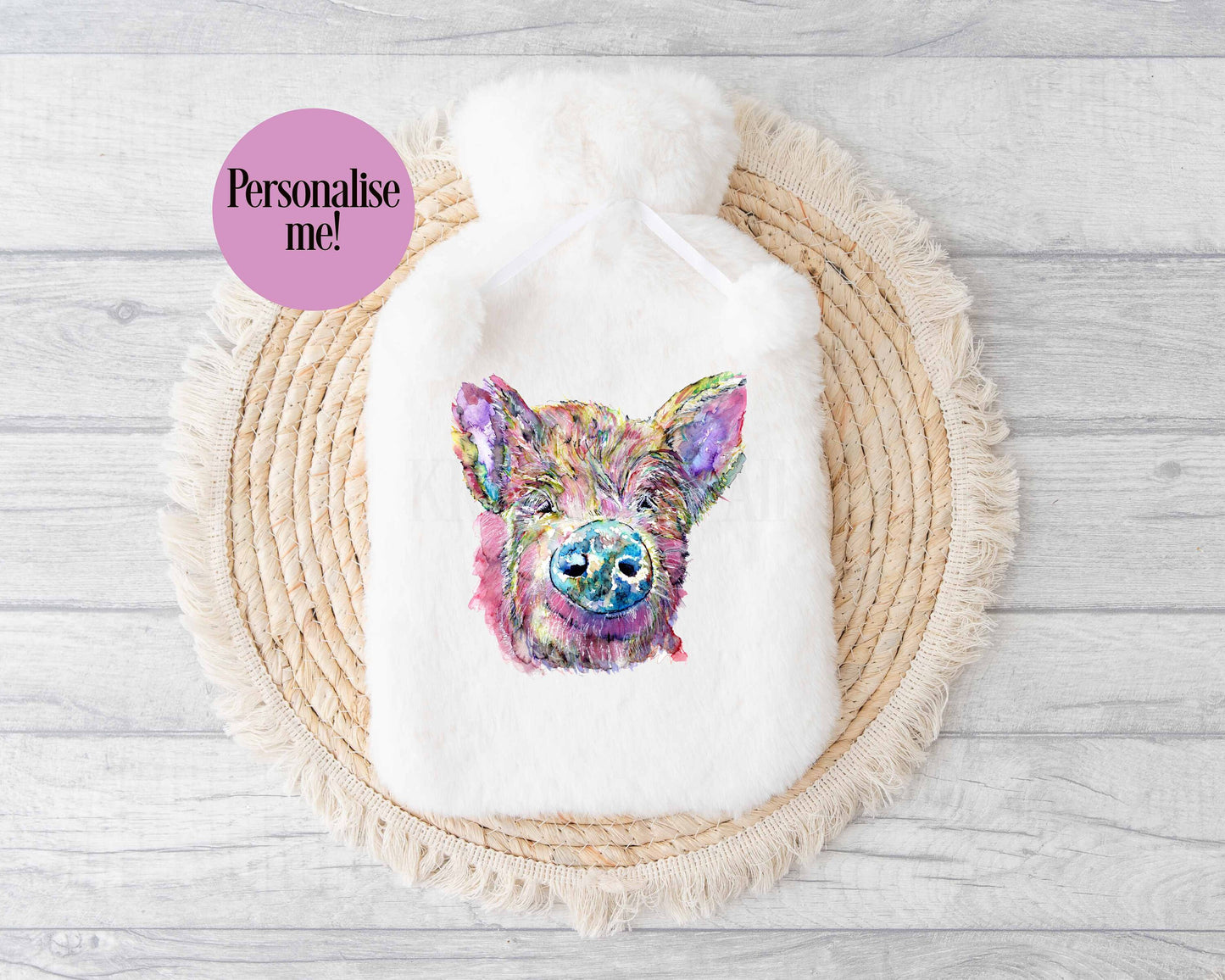 Hot Water Bottle, Personalised Pig Gift, Winter Warmer Gift, Pig Lover Birthday Present