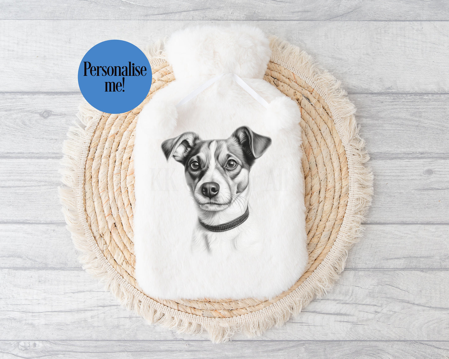 Jack Russell Hot Water Bottle, Personalised Hot Water Bottle, Goft For Jack Russell Owner Lover