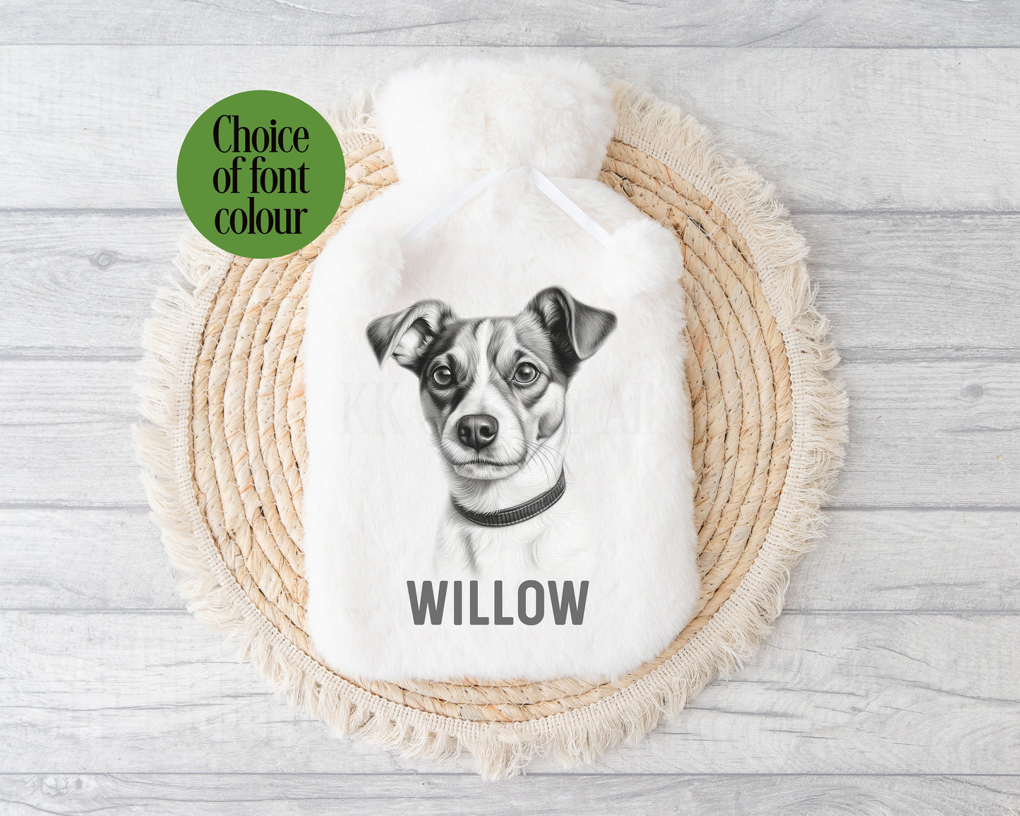 Jack Russell Hot Water Bottle, Personalised Hot Water Bottle, Goft For Jack Russell Owner Lover