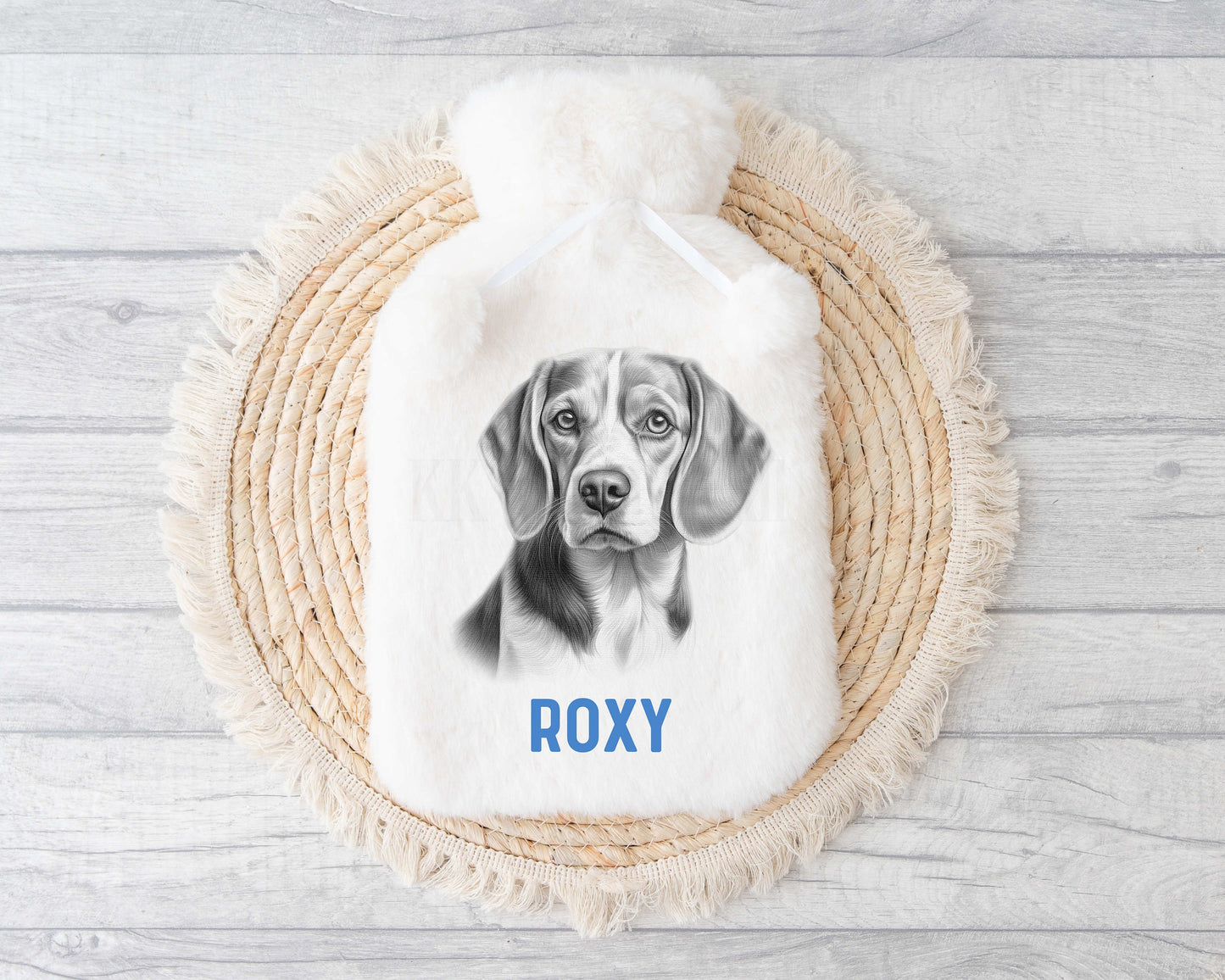 Beagle Hot Water Bottle, Personalised Beagle Owner Gift, Beagle Sketchy Dog