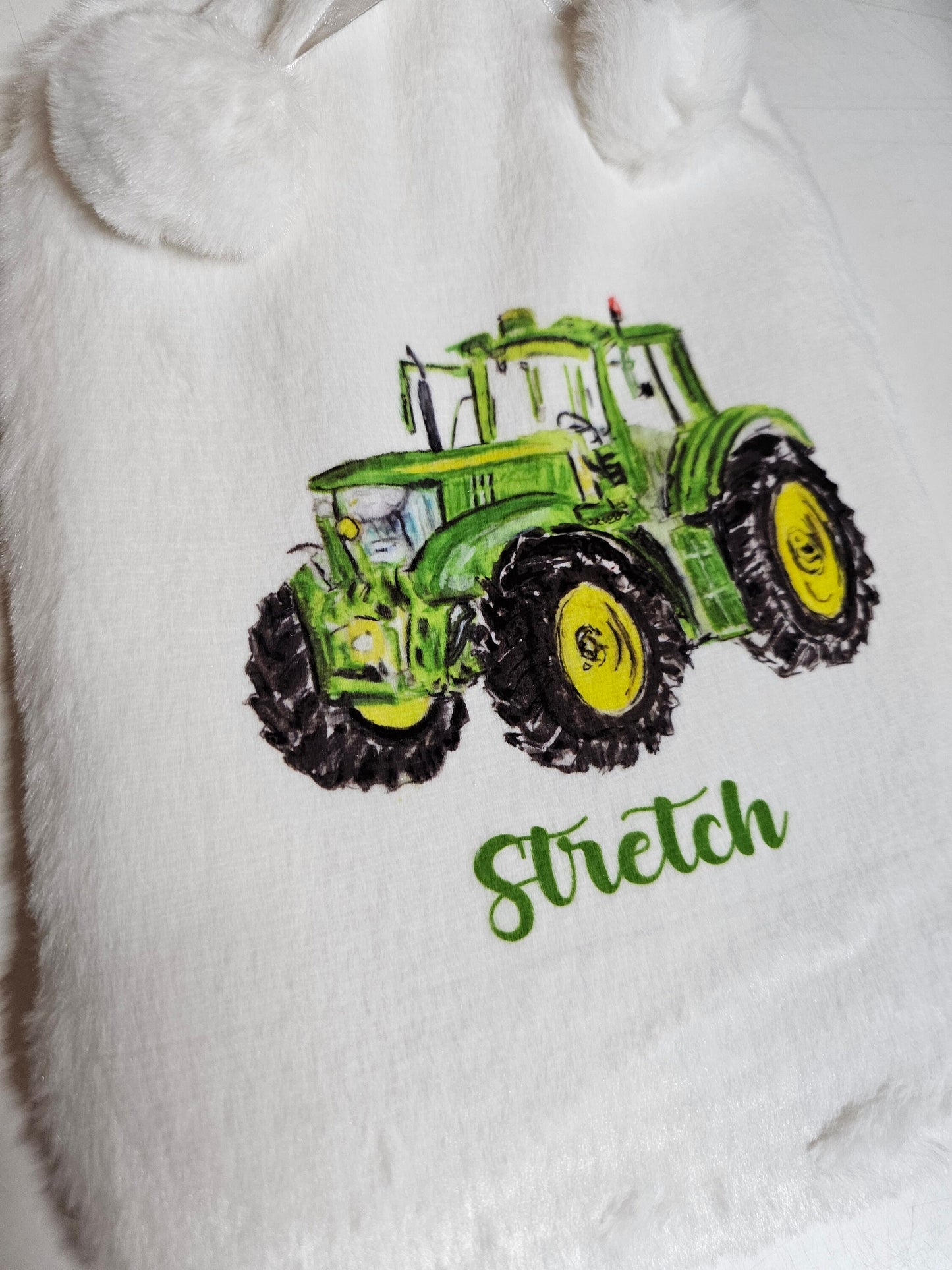 Green Tractor Hot Water Bottle, Personalised Tractor Gift, Gift For Farmer, Farm Tractor Lover Christmas Gift