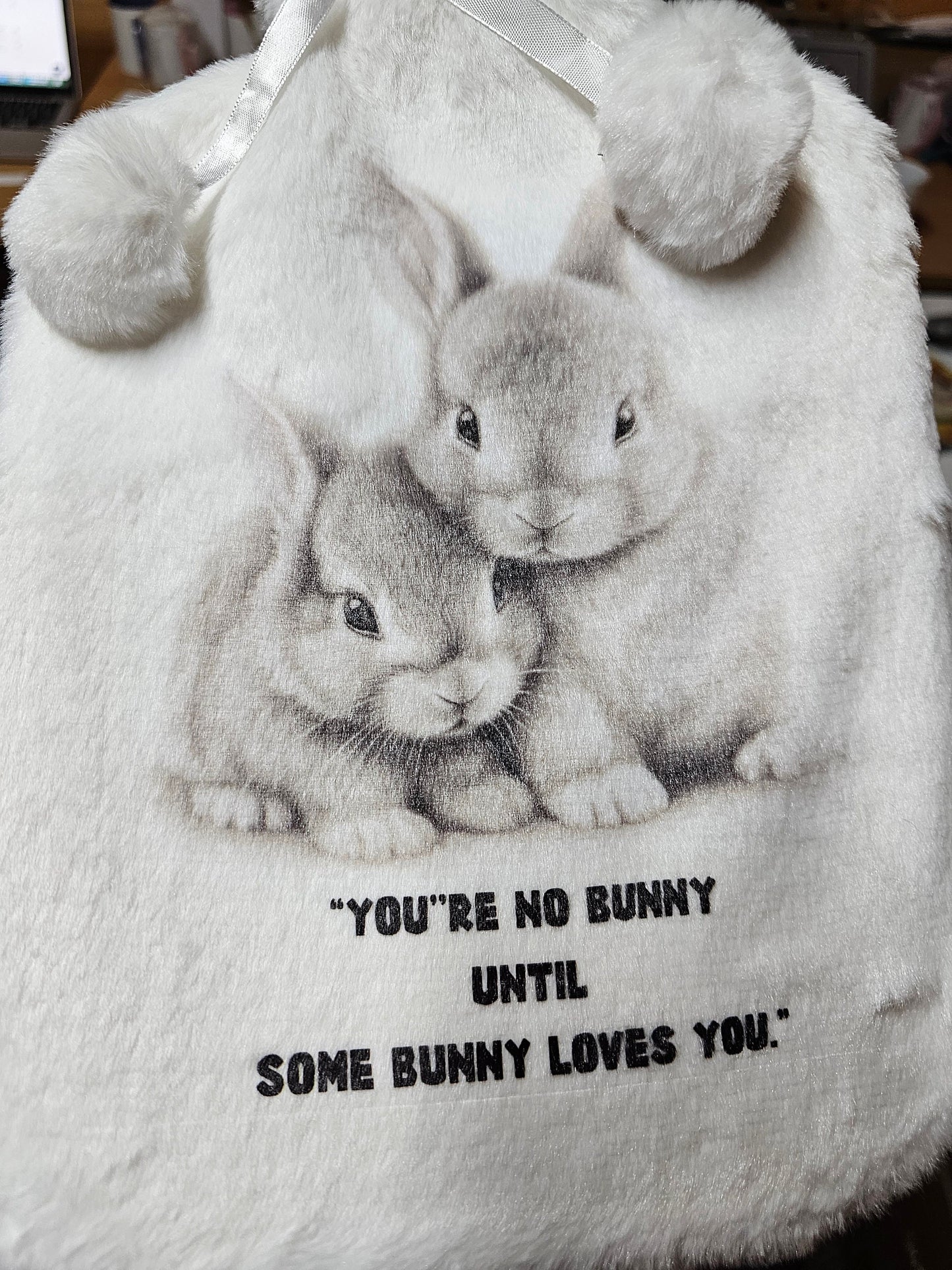 Bunny Rabbit Hot Water Bottle, Cute Rabbit Gift, Christmas Gift For Her Wife Girlfriend