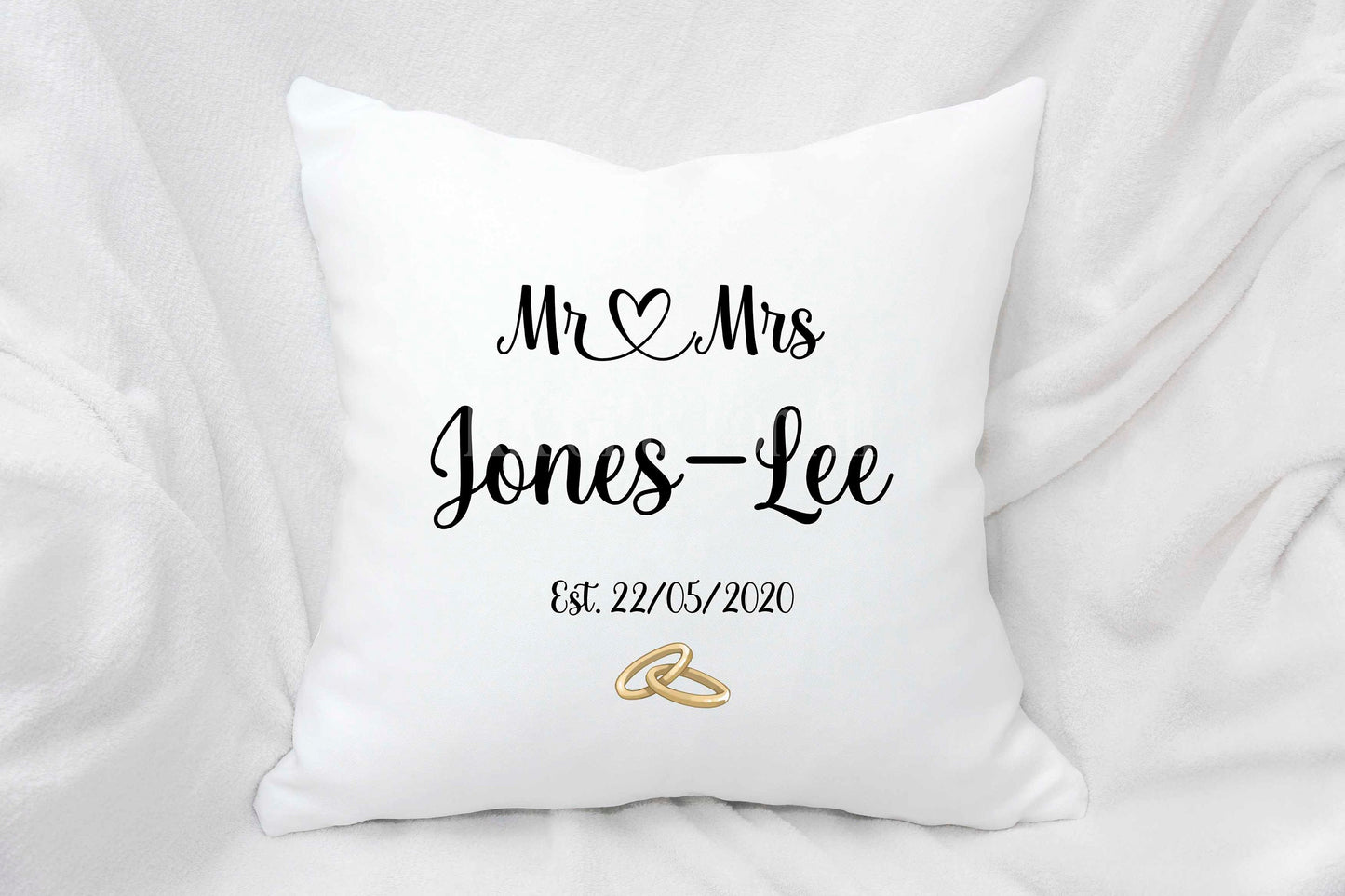 Personalised Wedding Cushion, Just Married Gift, Anniversary Gift Wife, Wedding Keepsake Home Decor Pillow, Mr & Mrs, Mr And Mr, Mrs And Mrs