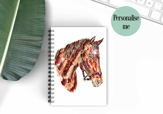 Personalised Horse A5 Notebook, Gift For Horse Lover, Birthday Gift For Friend Mum Daughter