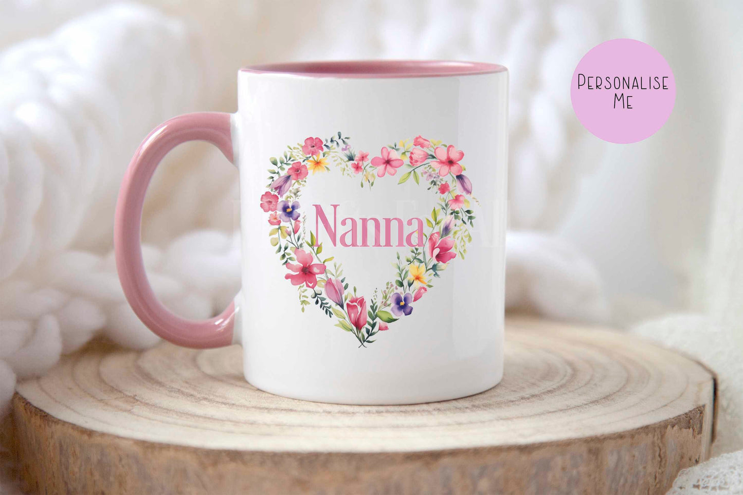 Personalised Mug & Coaster, Gift For Mum Nannie Nanny Grandma Godmother, Mother's Day Keepsake Gift, Sentimental Mug Gifts