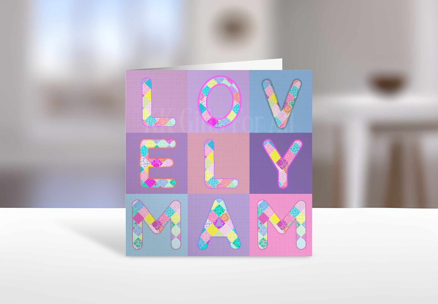Lovely Mam Card, Birthday Card For Mam,  Lovely Mam Patchwork Card, Special Mam Card