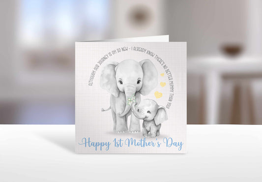 Personalised First Mother's Day Card, 1st Mothers day from Baby Boy Son Grandson Card, New Mummy Nanny Mothering Sunday Card