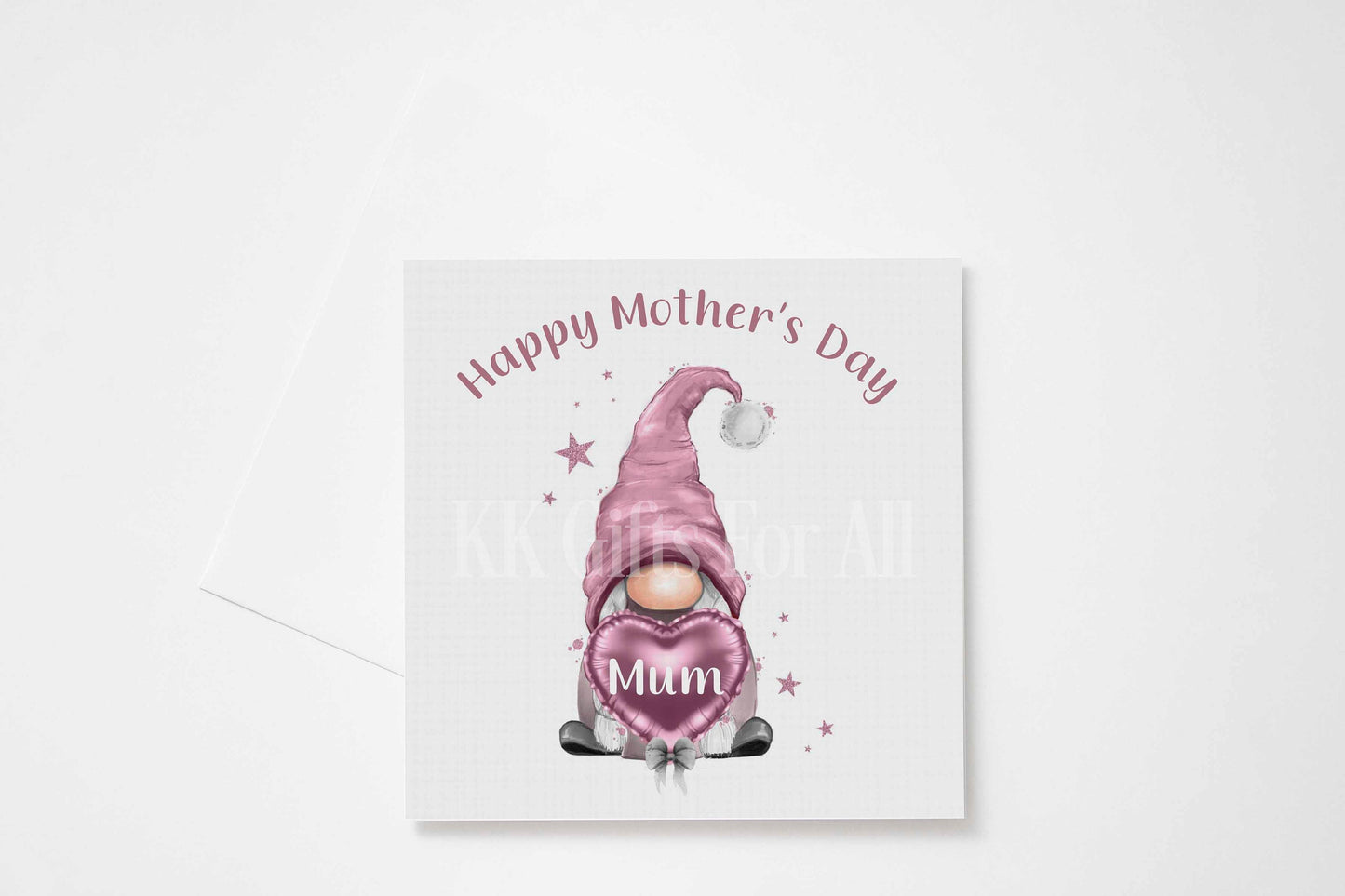 Personalised Mother's Day Card, Gonk Mother's Day Card, Pink Gnome Mum Nan Gran Card