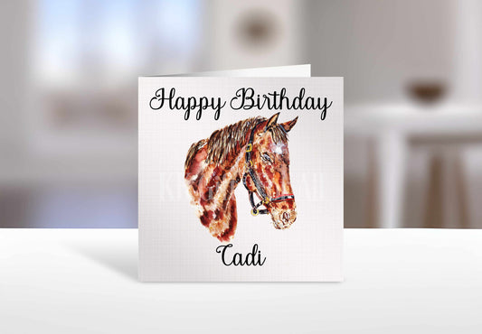 Personalised Horse Card, Birthday Card For Horse Lover, Birthday Greetings Card, Horse Rider Birthday