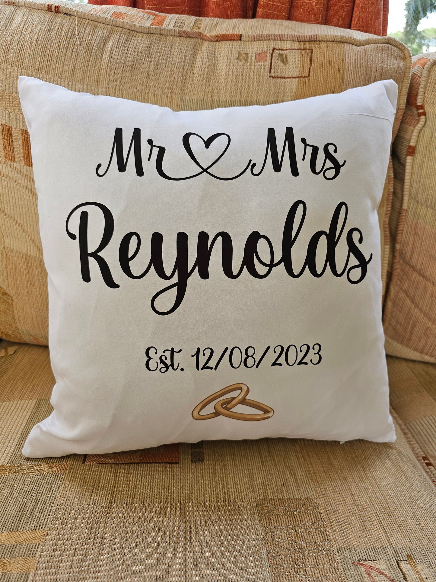 Personalised Wedding Cushion, Just Married Gift, Anniversary Gift Wife, Wedding Keepsake Home Decor Pillow, Mr & Mrs, Mr And Mr, Mrs And Mrs