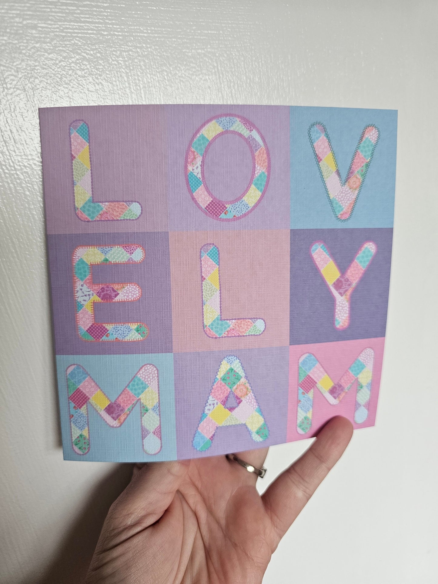 Lovely Mam Card, Birthday Card For Mam,  Lovely Mam Patchwork Card, Special Mam Card