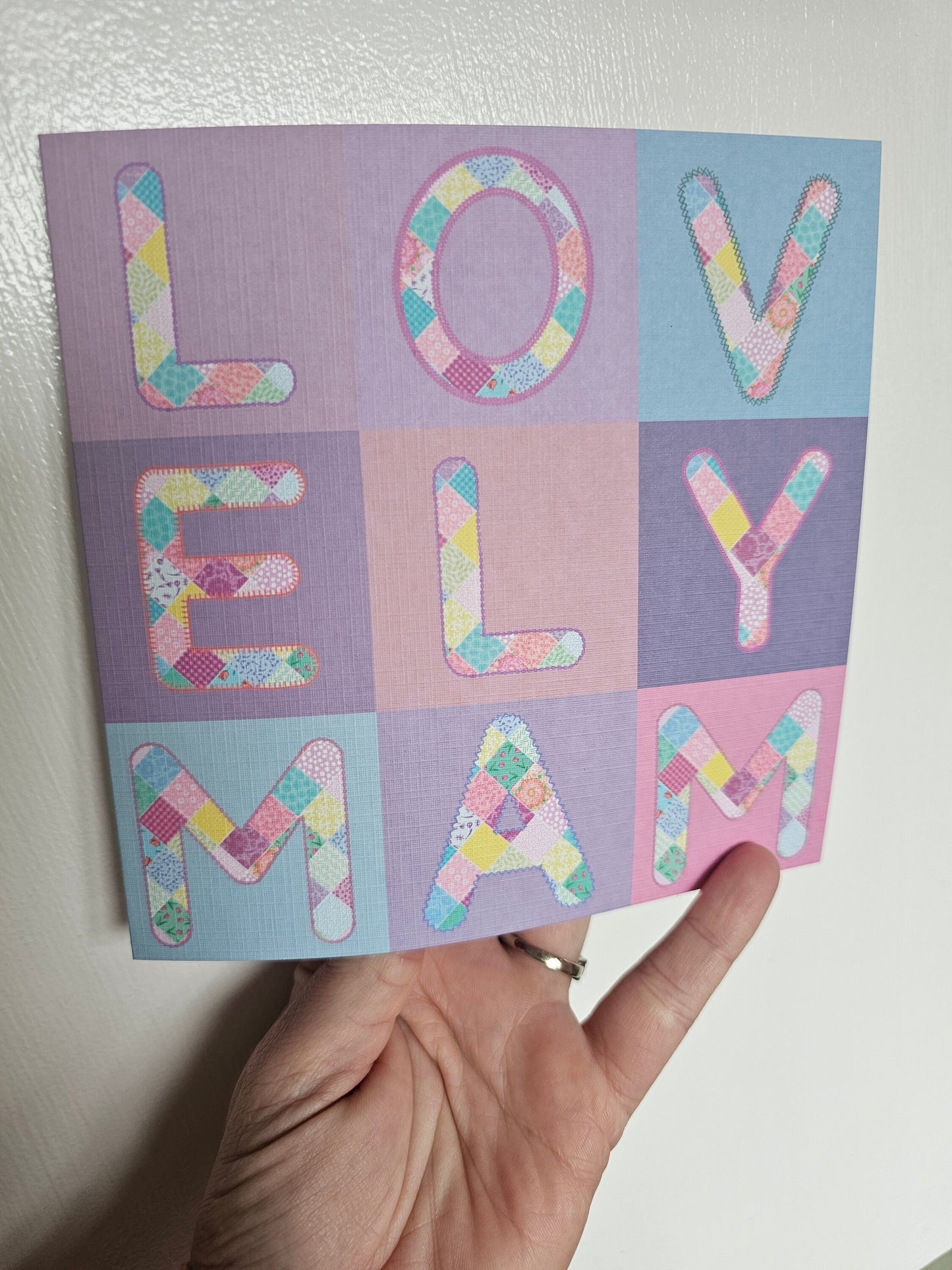 Lovely Mam Card, Birthday Card For Mam,  Lovely Mam Patchwork Card, Special Mam Card