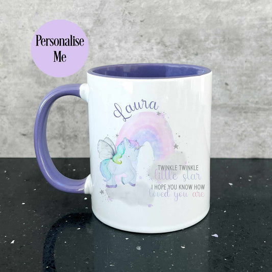 Personalised Unicorn Mug & Coaster, Unicorn Mug For Girls, Girls Birthday Gifts