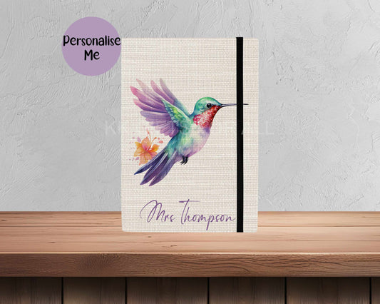 Personalised A5 Notebook, Humming Brid Notebook, Gift For Mum Mom Gran Nan