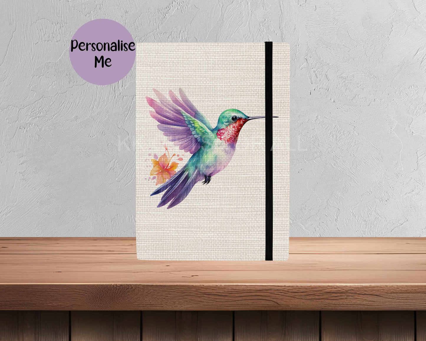 Personalised A5 Notebook, Humming Brid Notebook, Gift For Mum Mom Gran Nan