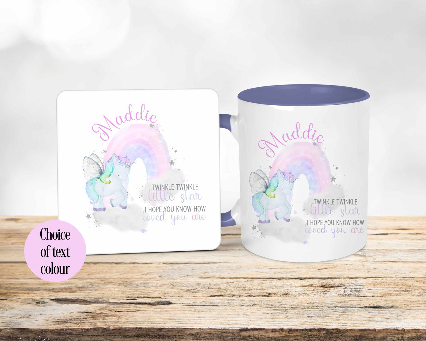 Personalised Unicorn Mug & Coaster, Unicorn Mug For Girls, Girls Birthday Gifts