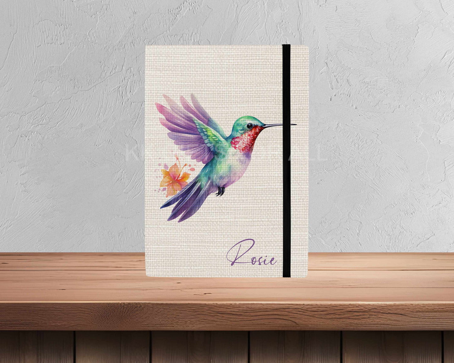 Personalised A5 Notebook, Humming Brid Notebook, Gift For Mum Mom Gran Nan