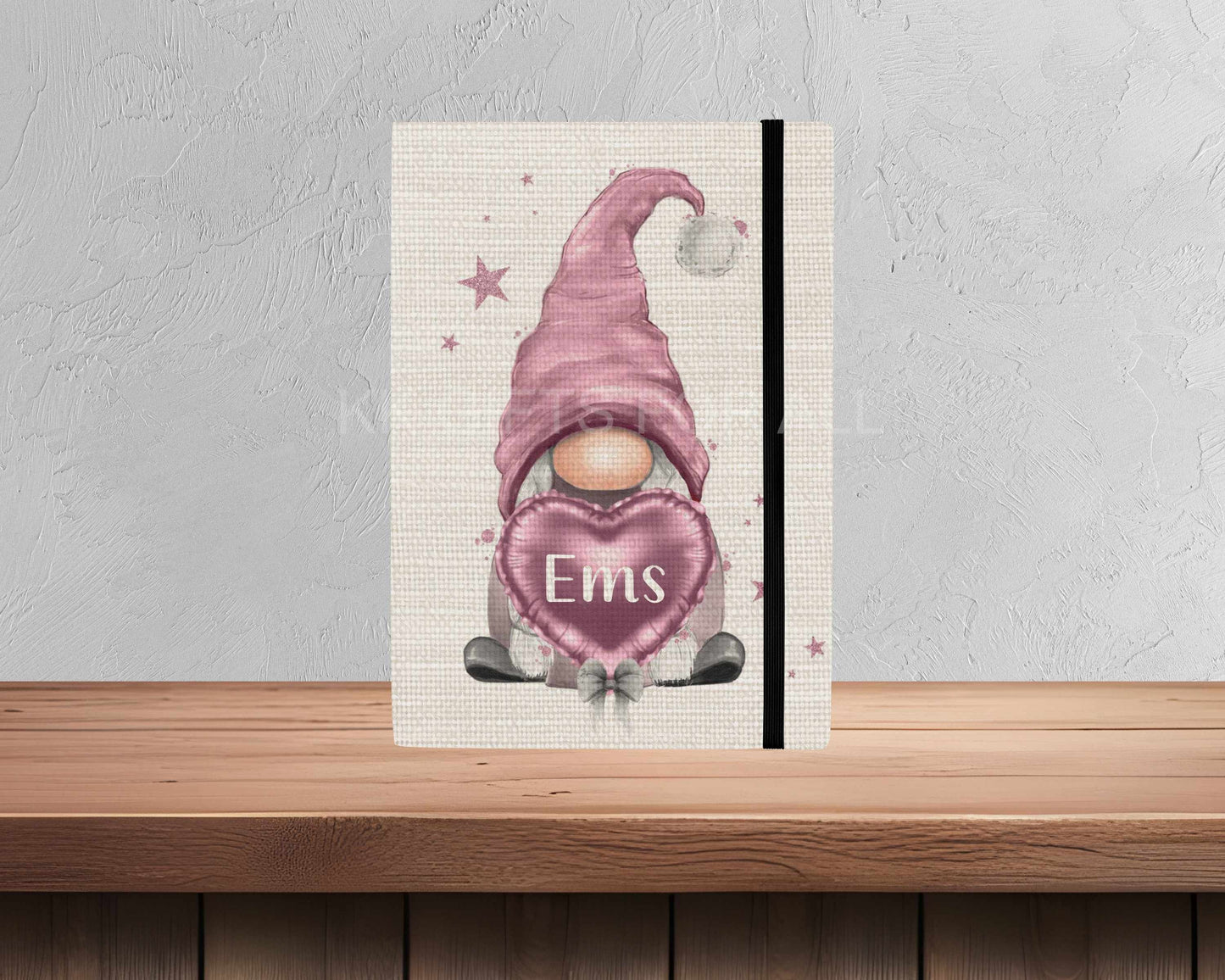 Personalised A5 Gonk Notebook, Gonk Gnome Lover Gifts, Pink Gonk, Office Stationery Notebook