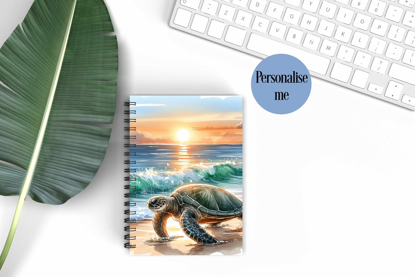 Sea Turtle A5 Notebook, Personalised Notepad, Birthdya Gift For Turtle Lover