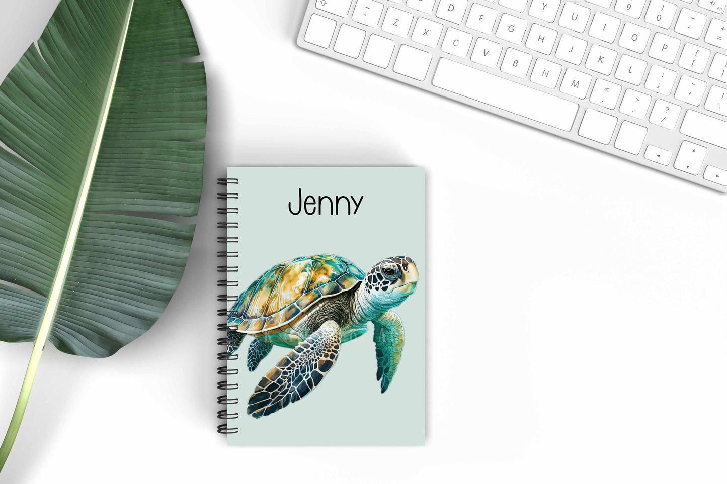 A5 Turtle Notebook, Gift For Mum, Friend, Birthday Gift For Her, Personalised Notepad, Green Turtle Gifts