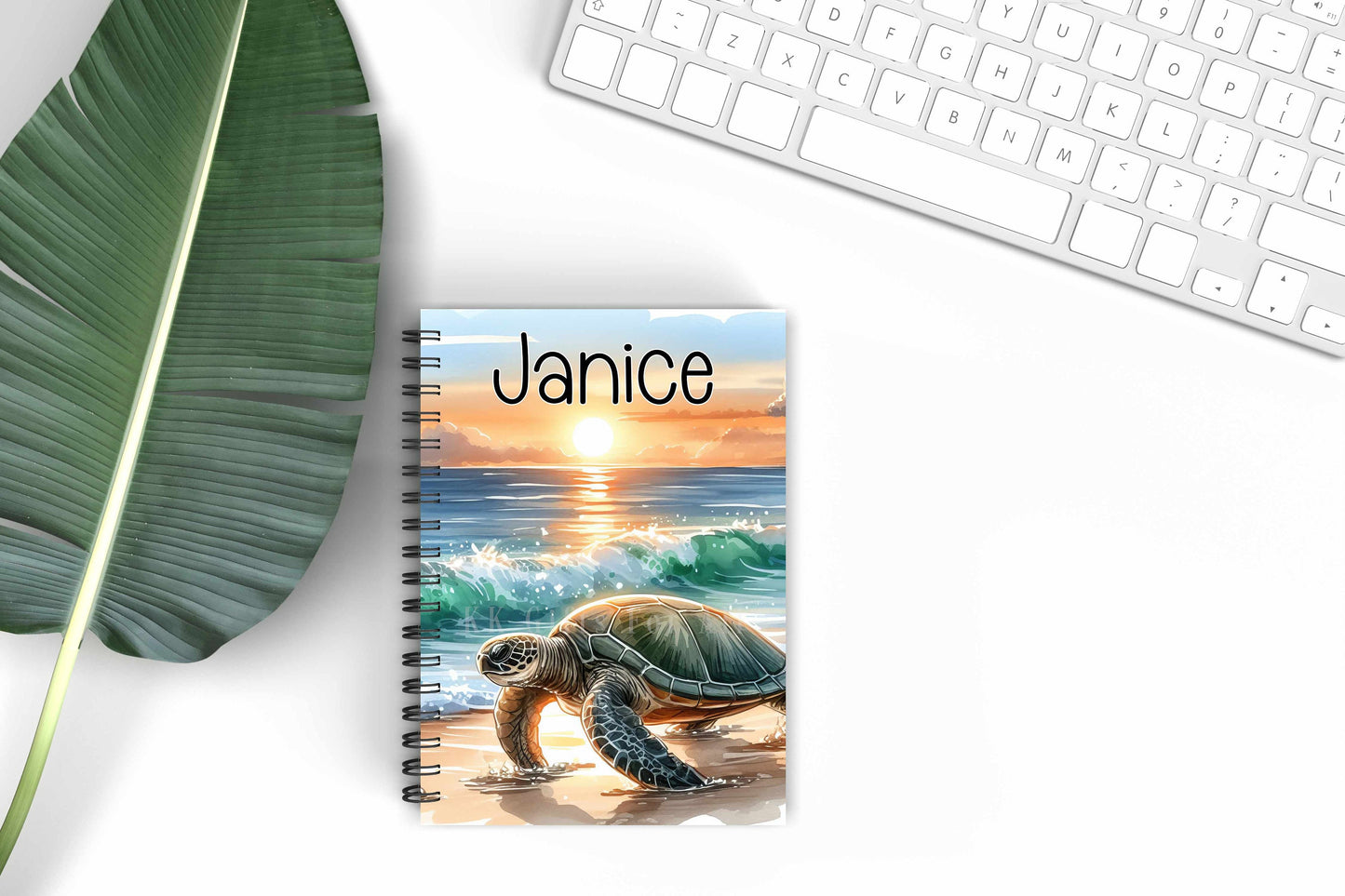 Sea Turtle A5 Notebook, Personalised Notepad, Birthdya Gift For Turtle Lover