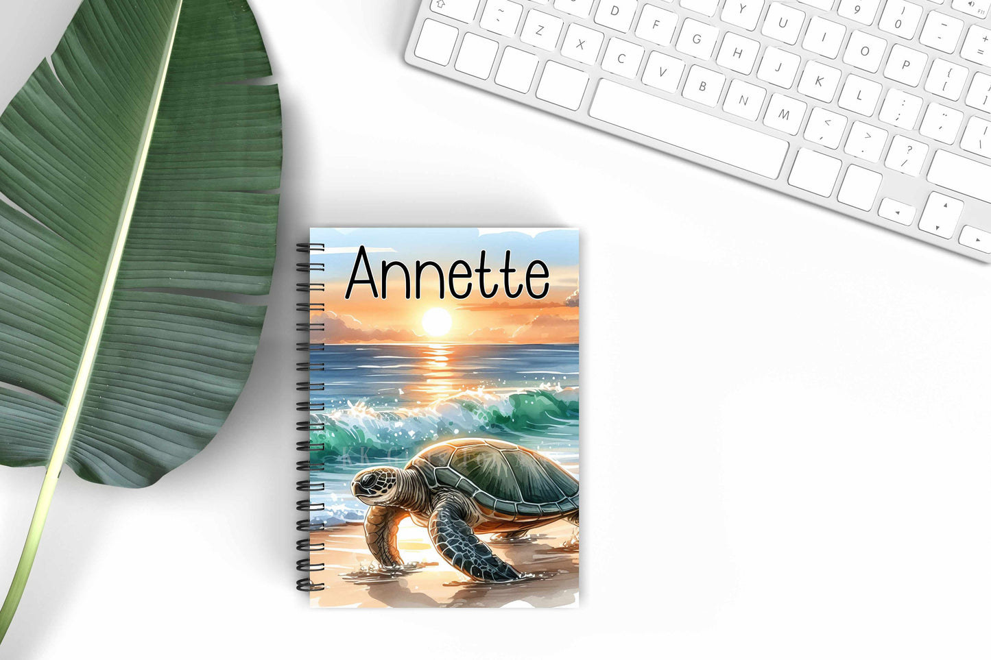 Sea Turtle A5 Notebook, Personalised Notepad, Birthdya Gift For Turtle Lover