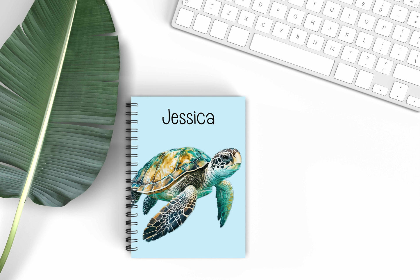 A5 Blue Turtle Notebook, Birthday Gift For Turtle Lover, Personalised Notepad, Turtle Gifts