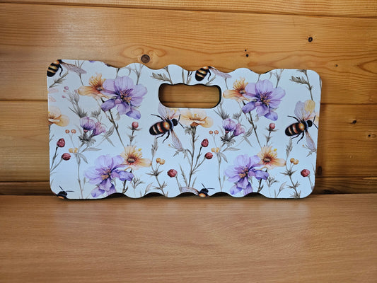 Floral Bees Kneeling Pad, DIY Gardening Knee Pad, Floral Knee Mat Cushion, Bee Wildflower Gift