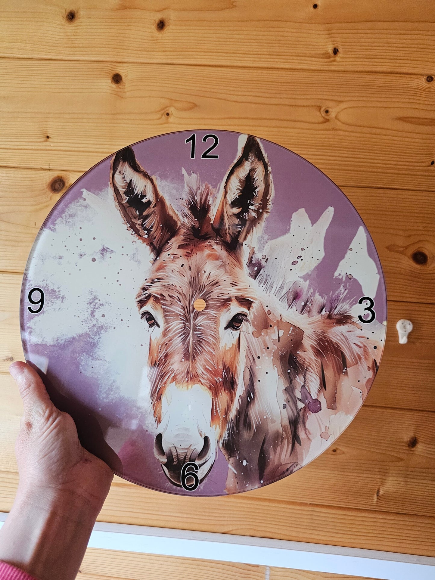 Donkey Glass Wall Clock, 30cm Toughened Glass Clock, New Home Gifts