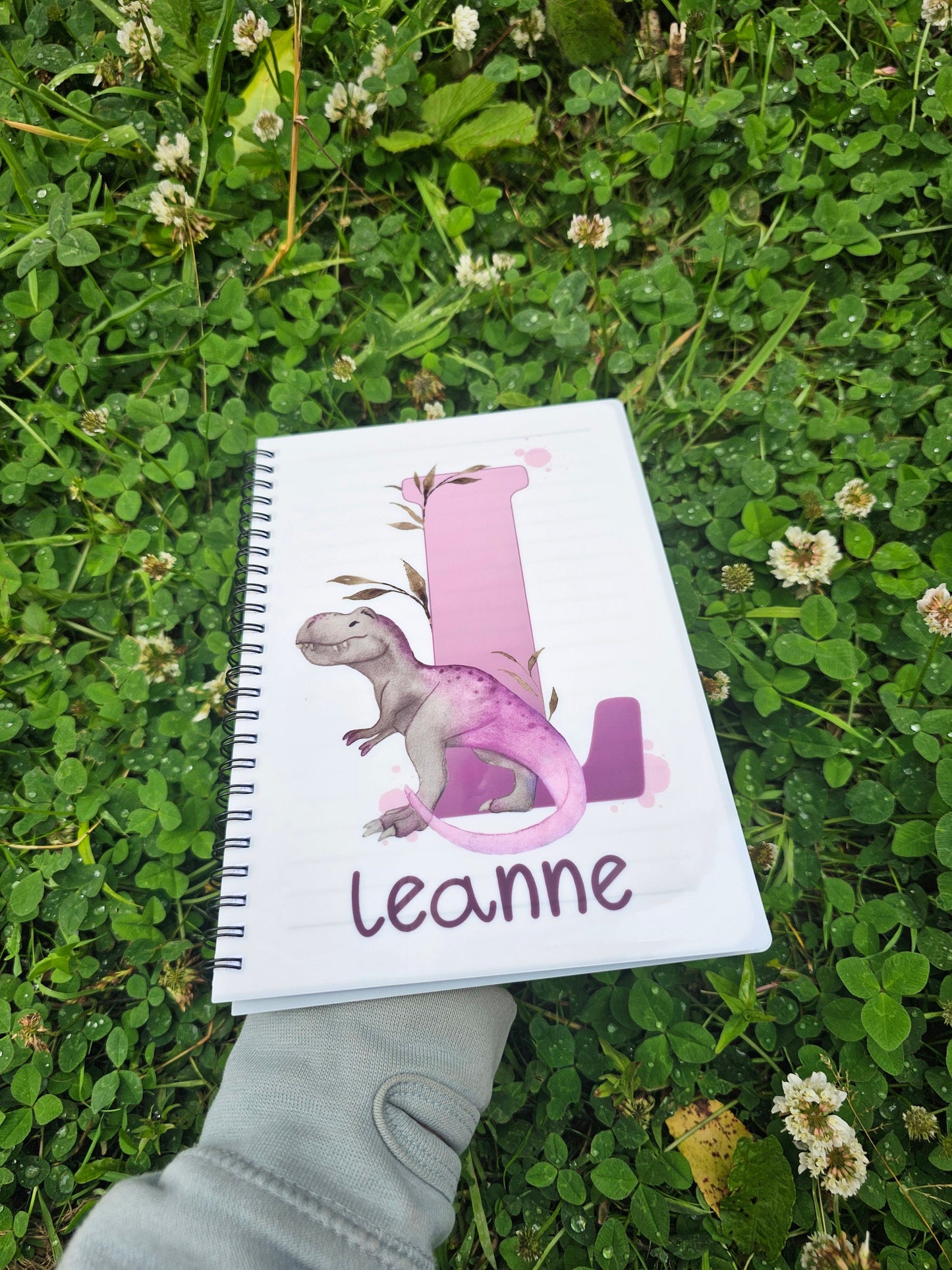 Pink Initial Dinosaur Notebook, Gift For Little Girl Or Best Friend, Birthday Gift For Her, Personalised Notepad, A5 Dino Notebook,Girl Gift