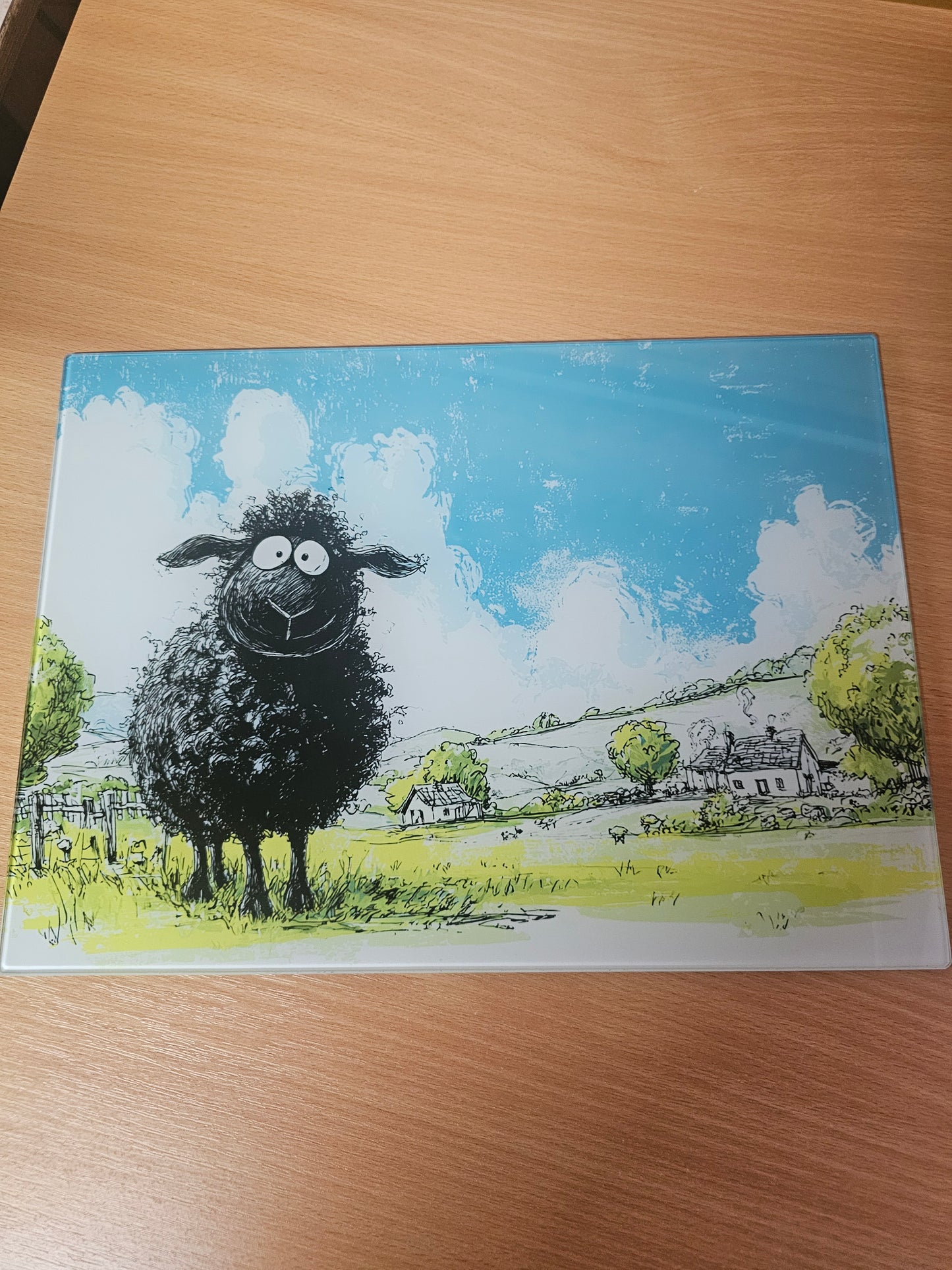 Black Sheep Chopping Board, Glass Work Top Saver, Cutting Board, New Home Gifts, Farmhouse Kitchen Decor