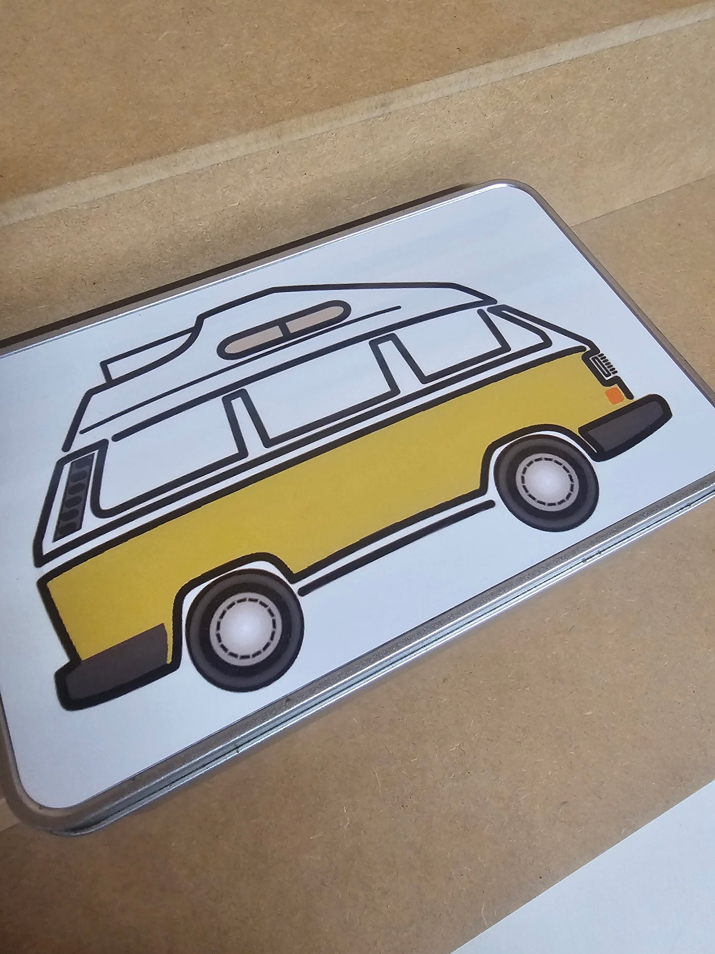 Camper Van Silver Tin