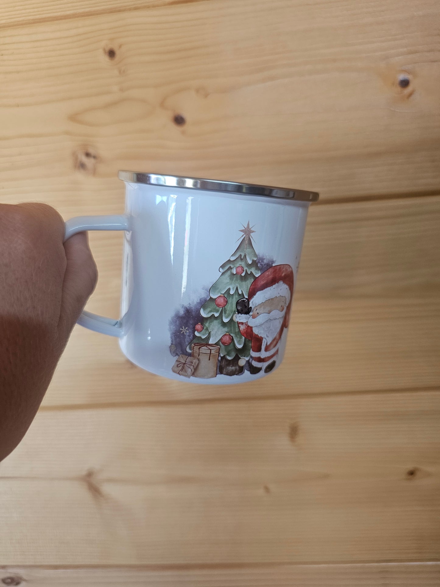 Christmas Santa Enamel Mug