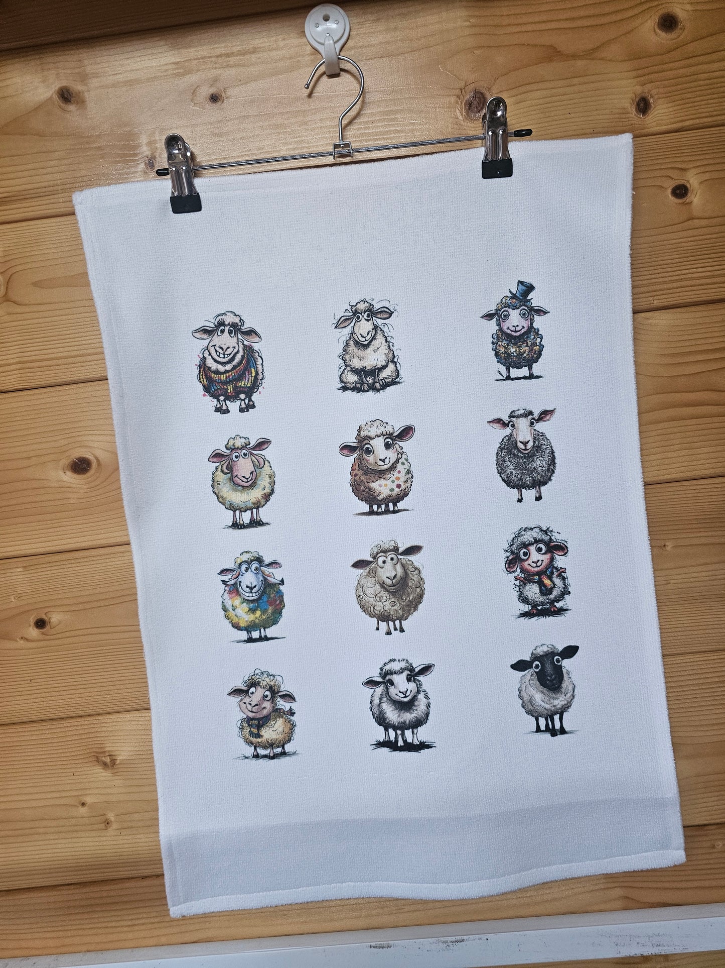 Funny Sheep Tea Towel, Farm House Kitchen Towel, Quirky Sheep Lover Gift
