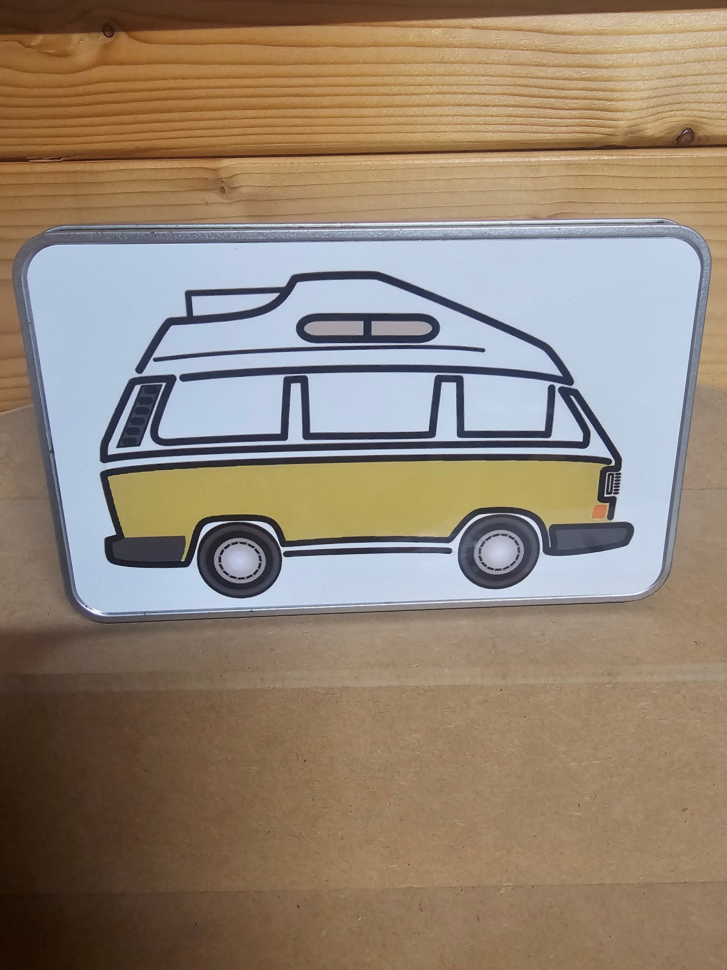 Camper Van Silver Tin