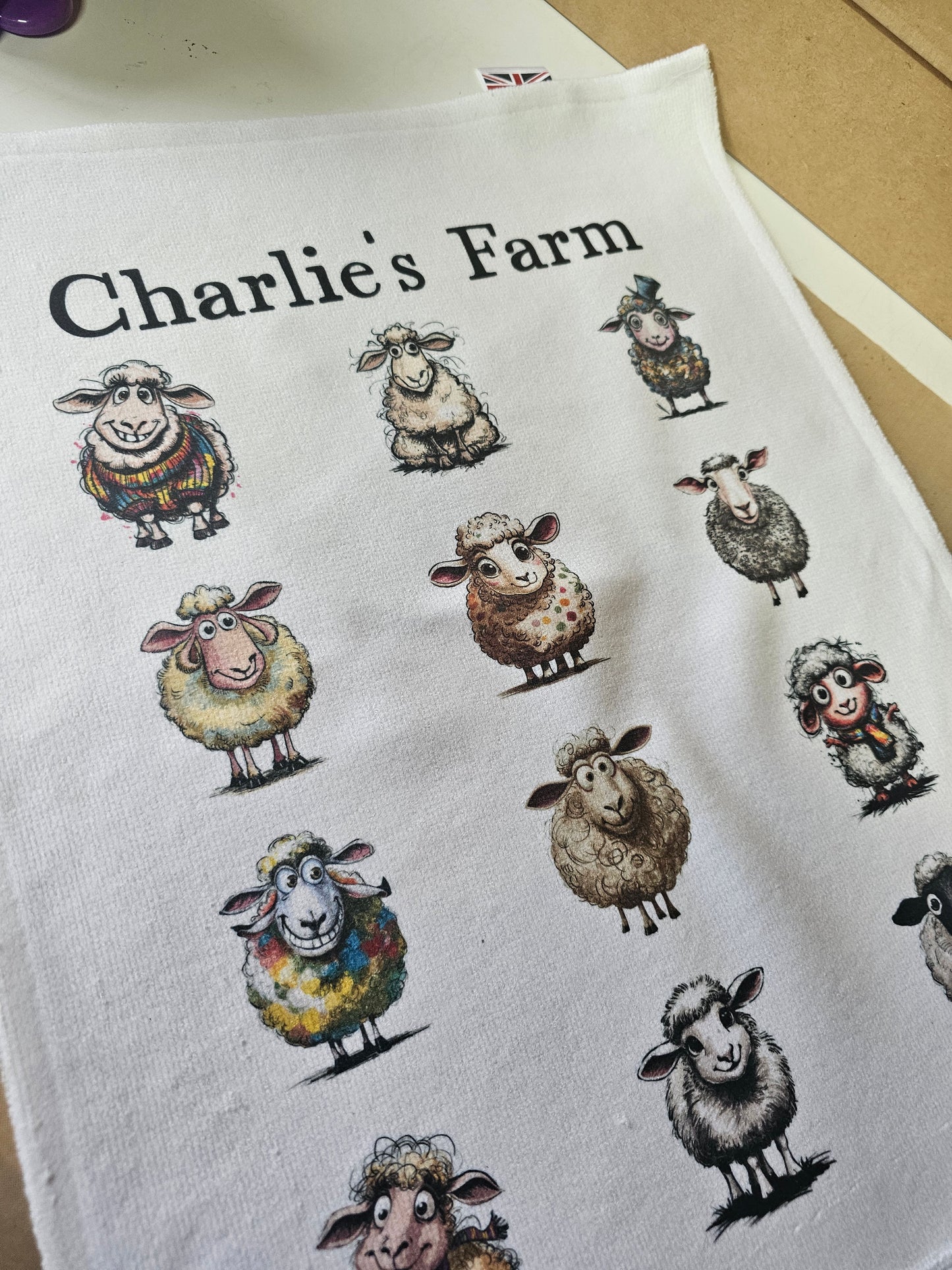 Funny Sheep Tea Towel, Farm House Kitchen Towel, Quirky Sheep Lover Gift
