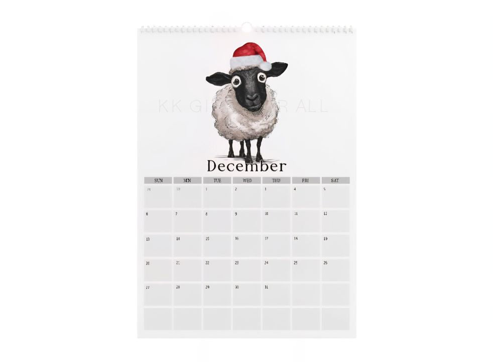 2026 Quirky Sheep Wall Calendar – Funny Sheep Farm Animal Planner