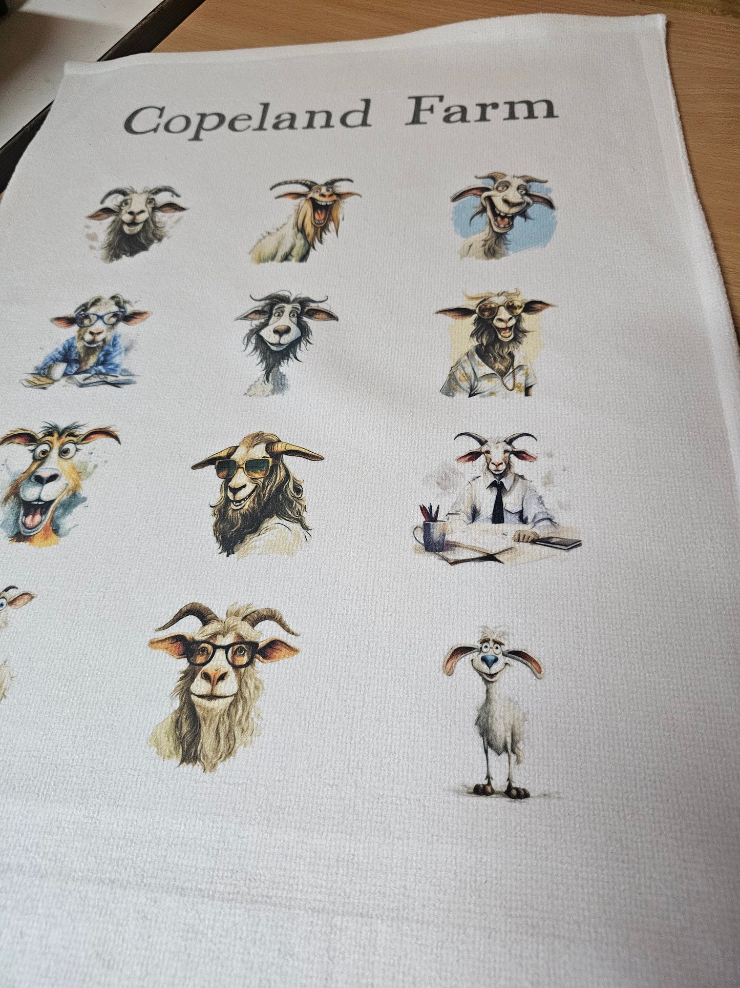 Funny Goat Tea Towel, Personalised Kitchen Towel,  Quirky Goat Home Decor Gifts