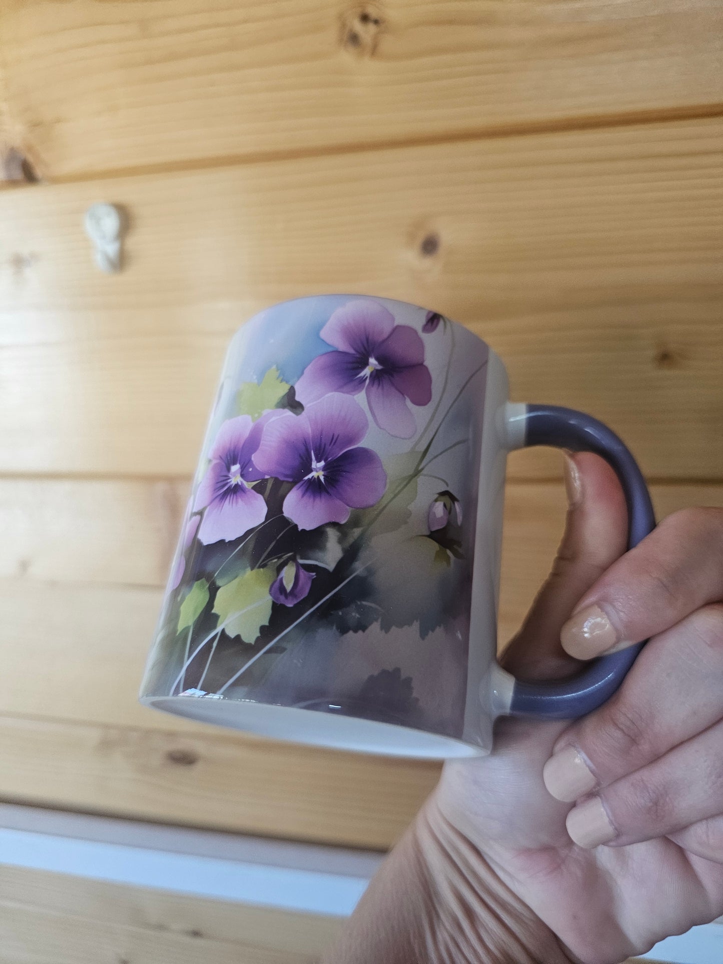 Purple Flower Ceramic Mug