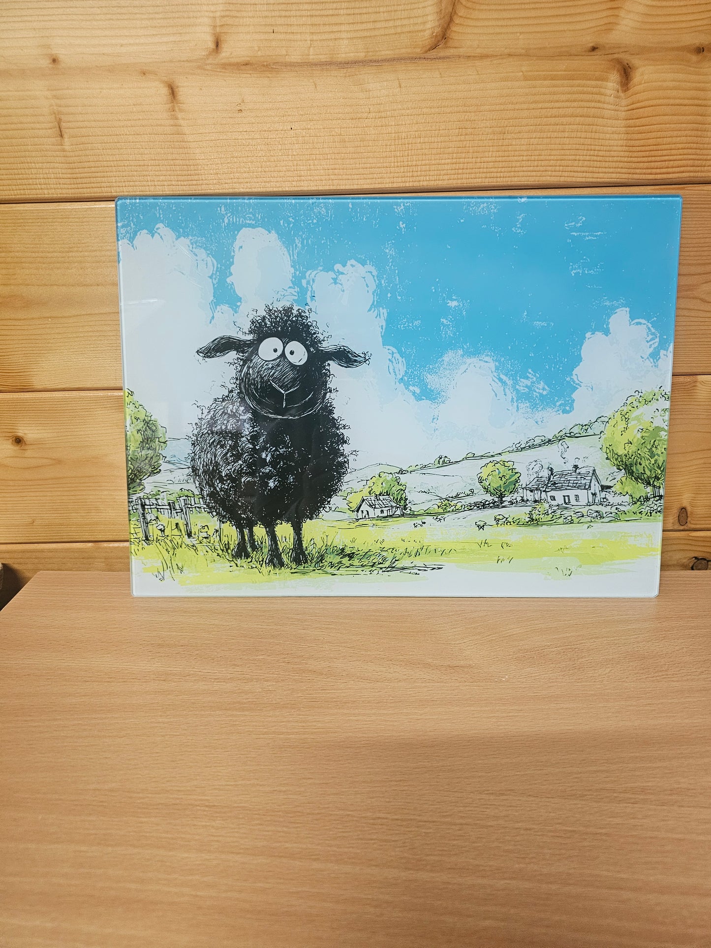 Black Sheep Chopping Board, Glass Work Top Saver, Cutting Board, New Home Gifts, Farmhouse Kitchen Decor