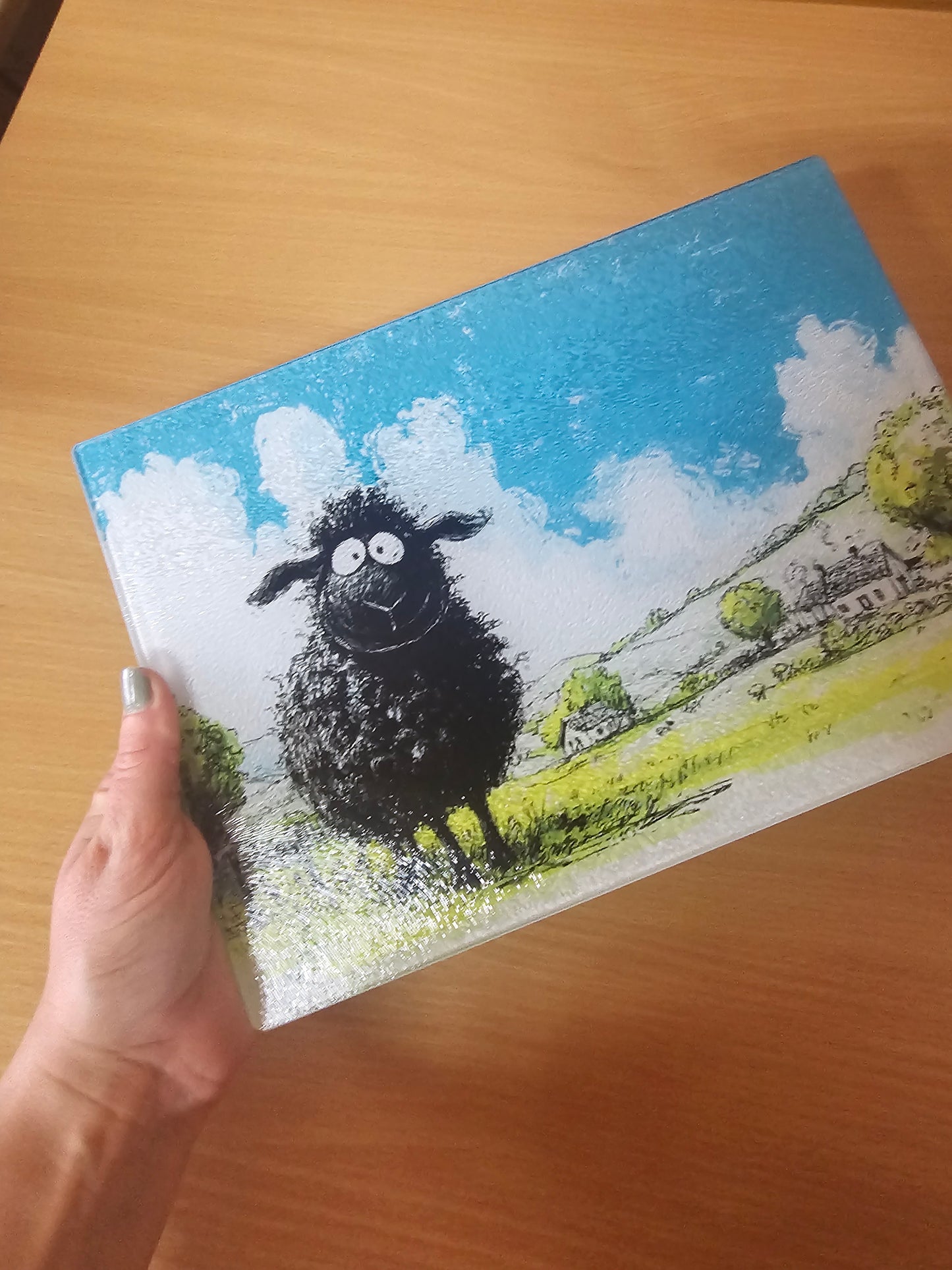 Black Sheep Chopping Board, Glass Work Top Saver, Cutting Board, New Home Gifts, Farmhouse Kitchen Decor