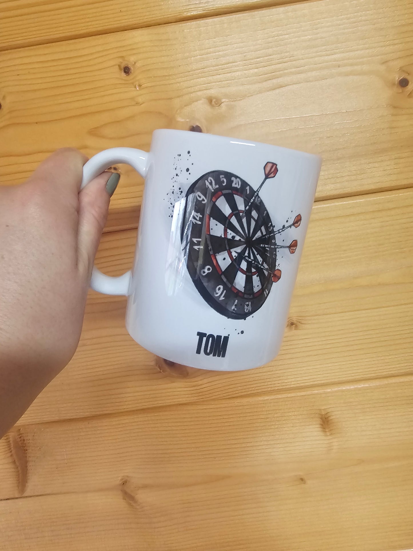 Dart's Mug & Coaster, Birthday Gift For Him, Personalised Mug For Darts Player, Darts Lover Gift
