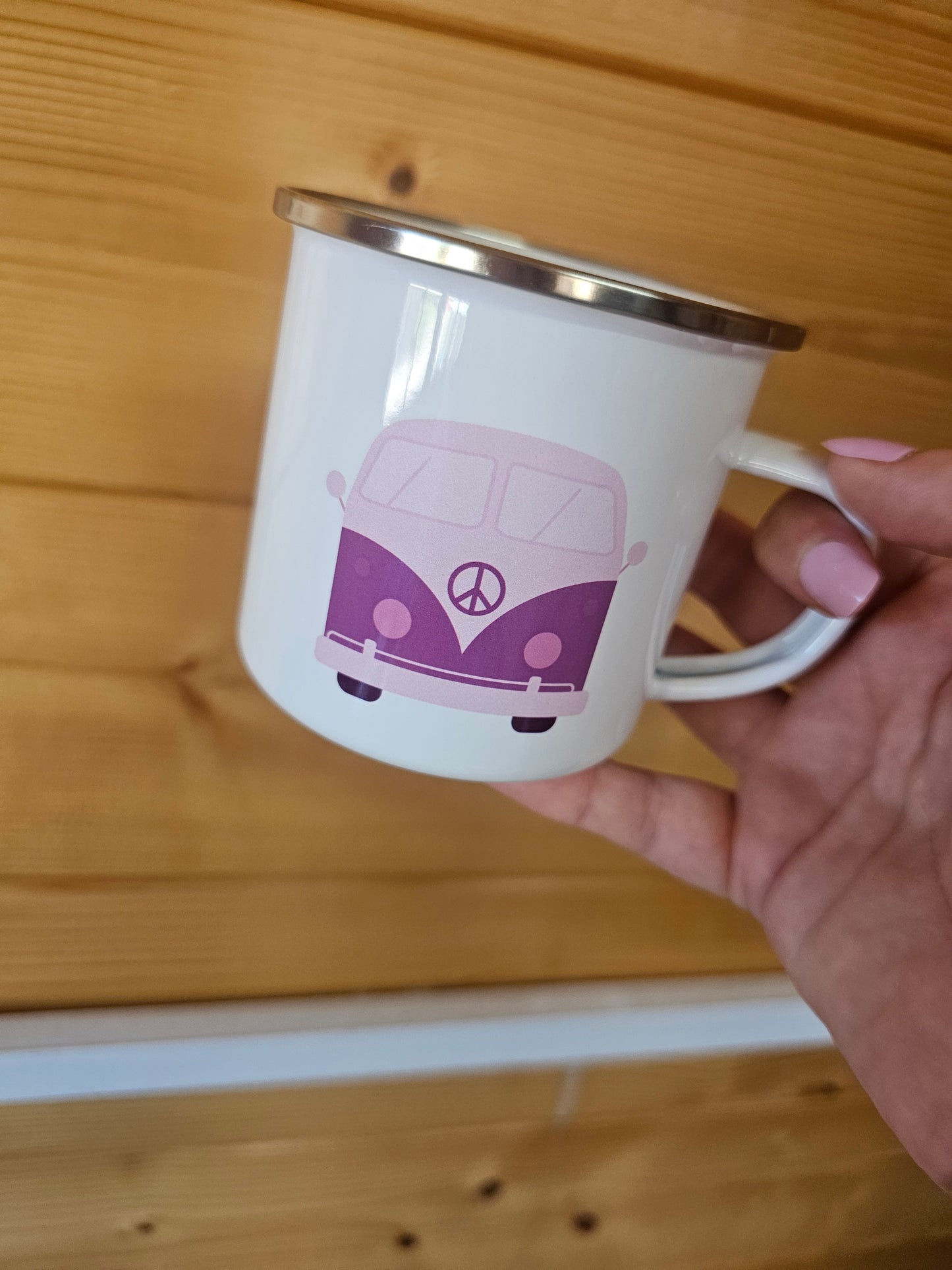 Purple Camper Enamel Mug