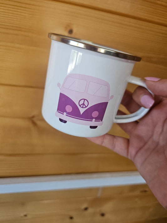 Purple Camper Enamel Mug