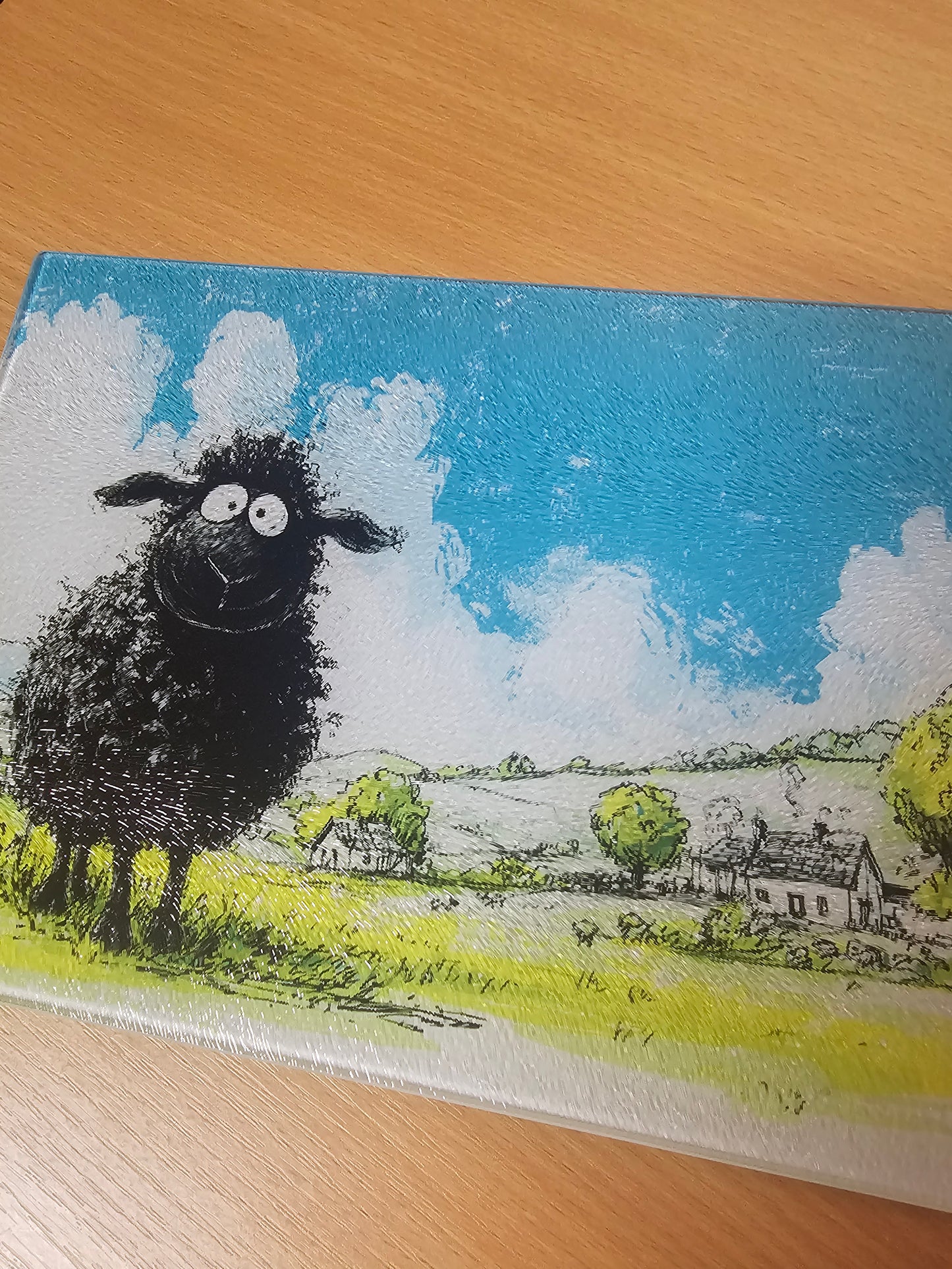 Black Sheep Chopping Board, Glass Work Top Saver, Cutting Board, New Home Gifts, Farmhouse Kitchen Decor