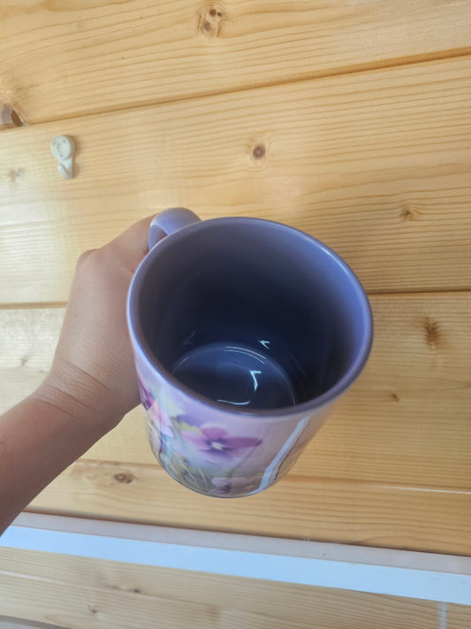 Purple Flower Ceramic Mug