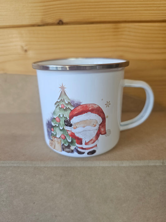 Christmas Santa Enamel Mug
